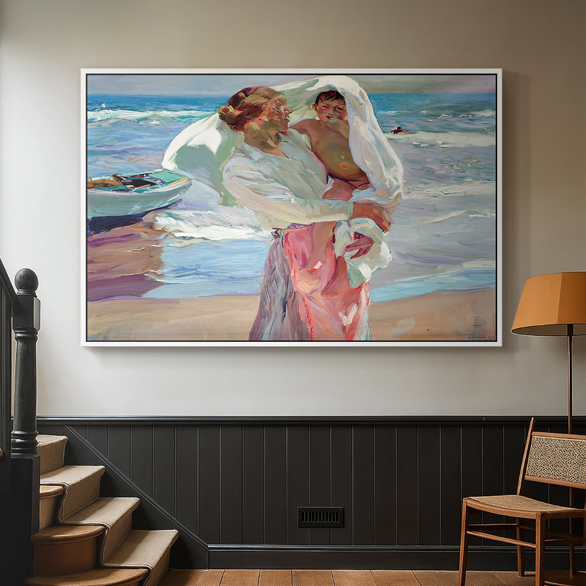 After Bathing, 1915 - Floater Framed Canvas Print