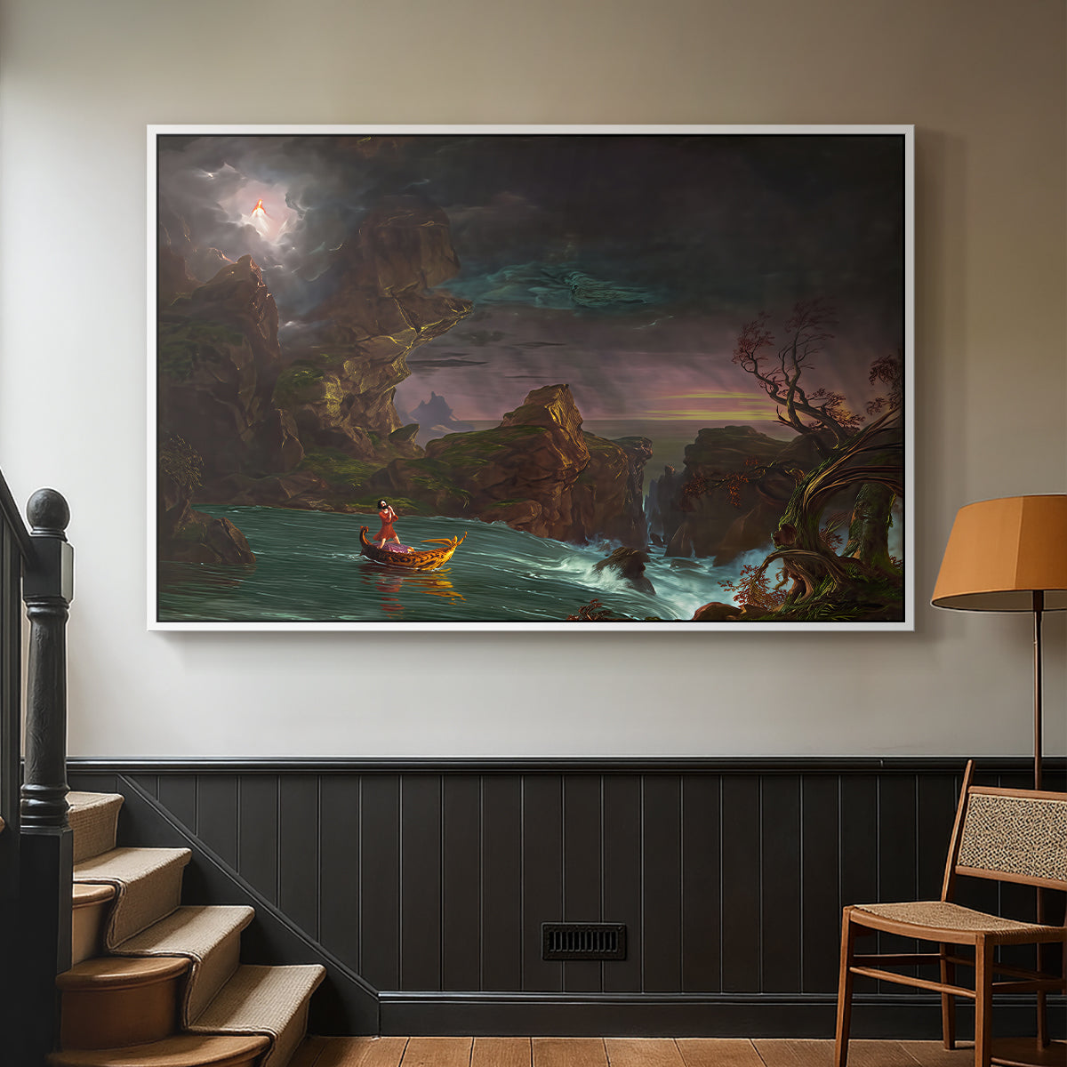 The Voyage of Life: Manhood, 1842 - Floater Framed Canvas Print