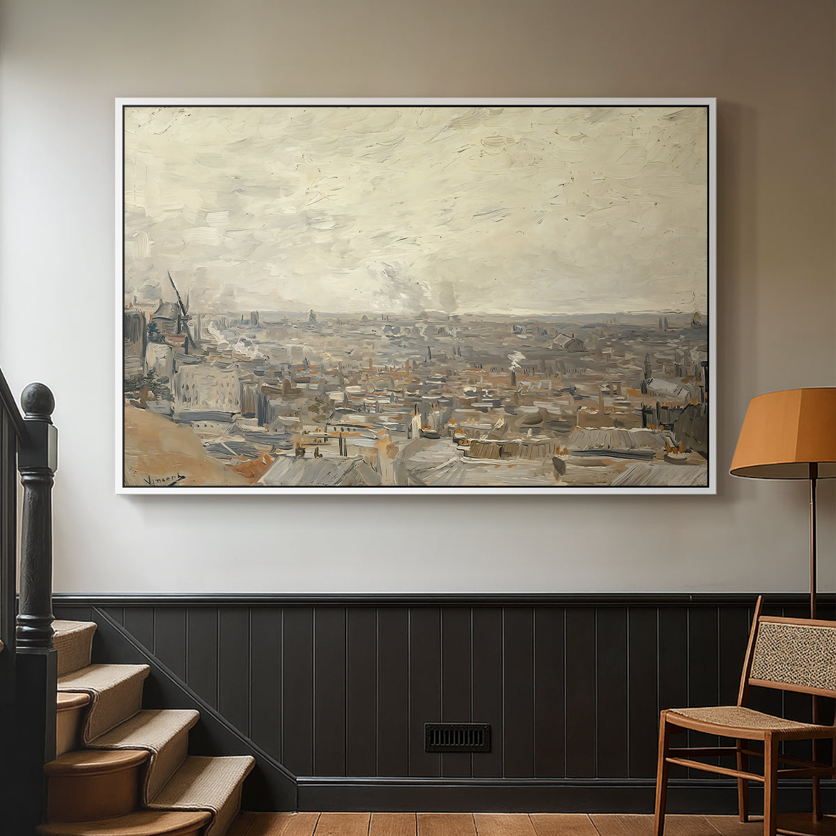 View from Montmartre, 1886 - Floater Framed Canvas Print