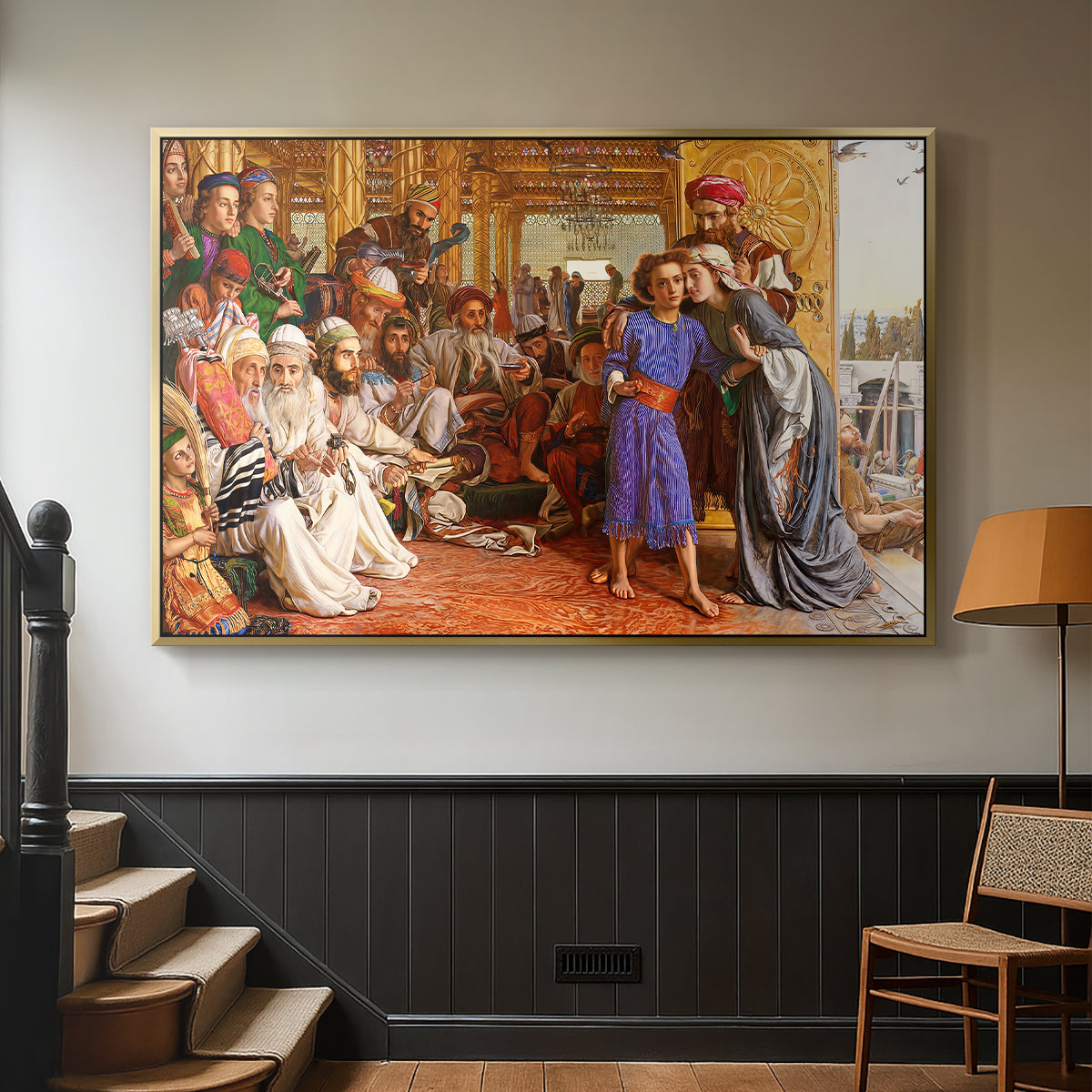 The Finding of the Saviour in the Temple, 1854-1860 - Floater Framed Canvas Print