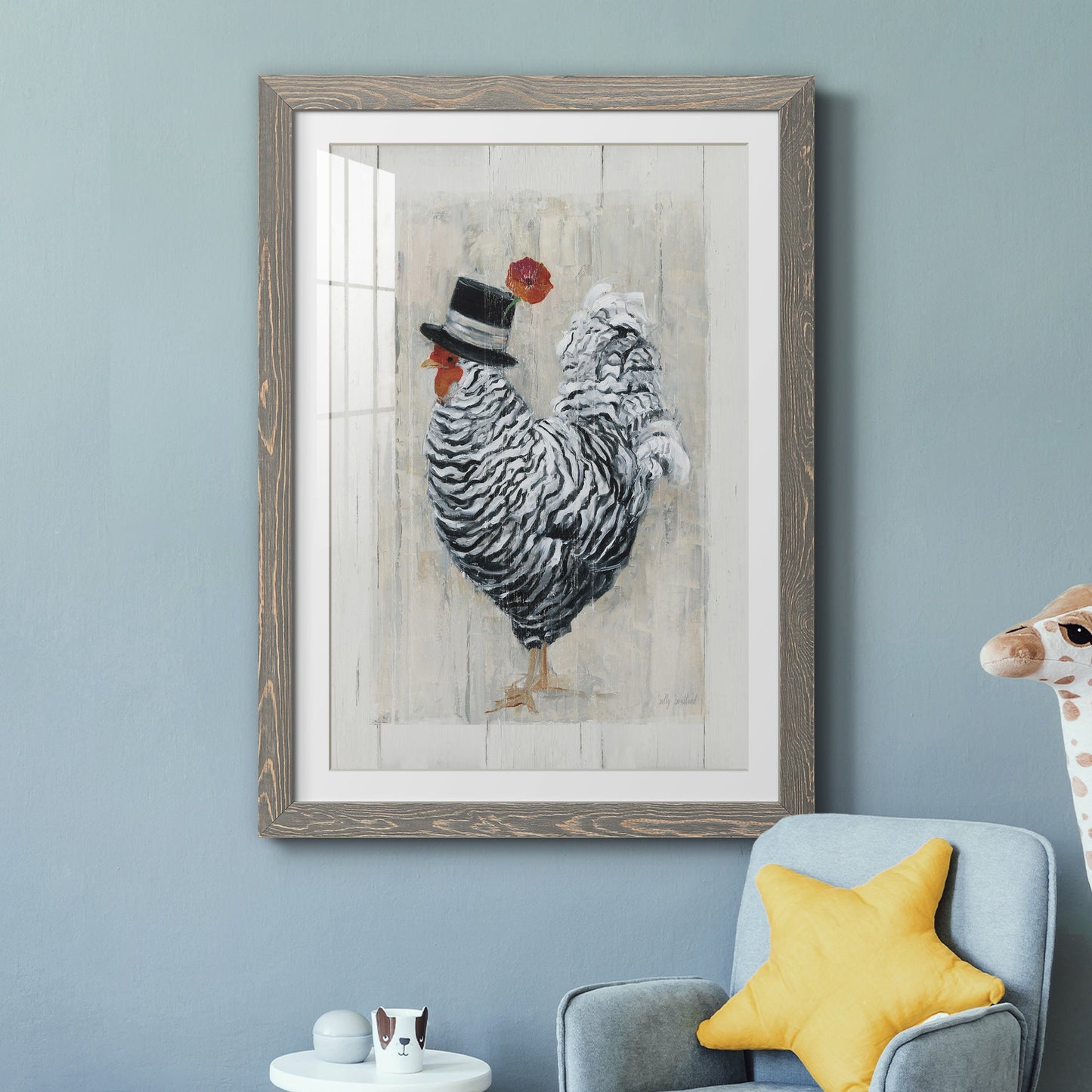 Sunday Best Rooster - Premium Framed Print - Distressed Barnwood Frame - Ready to Hang