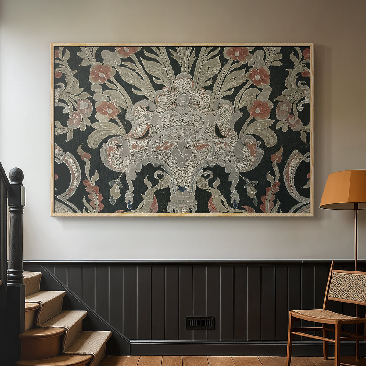 Hanging (Printed Textile), c. 18th Century - Floater Framed Canvas Print