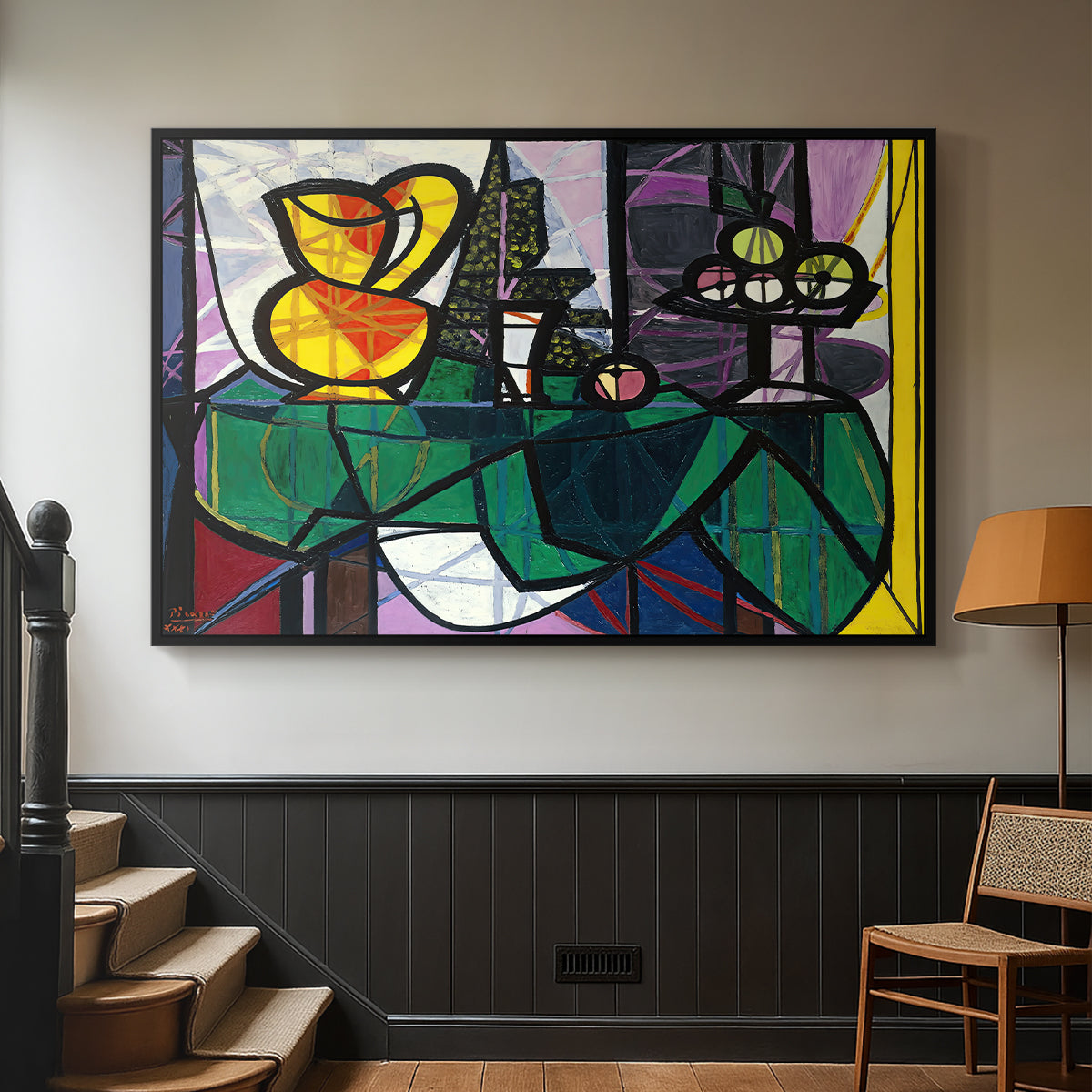 Pitcher and Bowl of Fruit, 1931 - Floater Framed Canvas Print