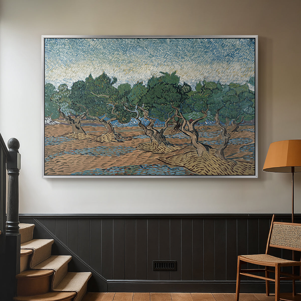 Olive Trees, 1889 - Floater Framed Canvas Print