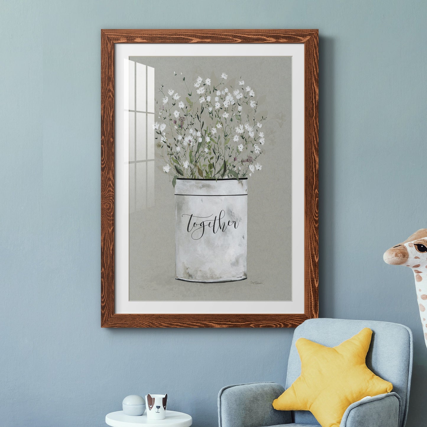 Bouquet of Grace Bucket Together - Premium Framed Print - Distressed Barnwood Frame - Ready to Hang