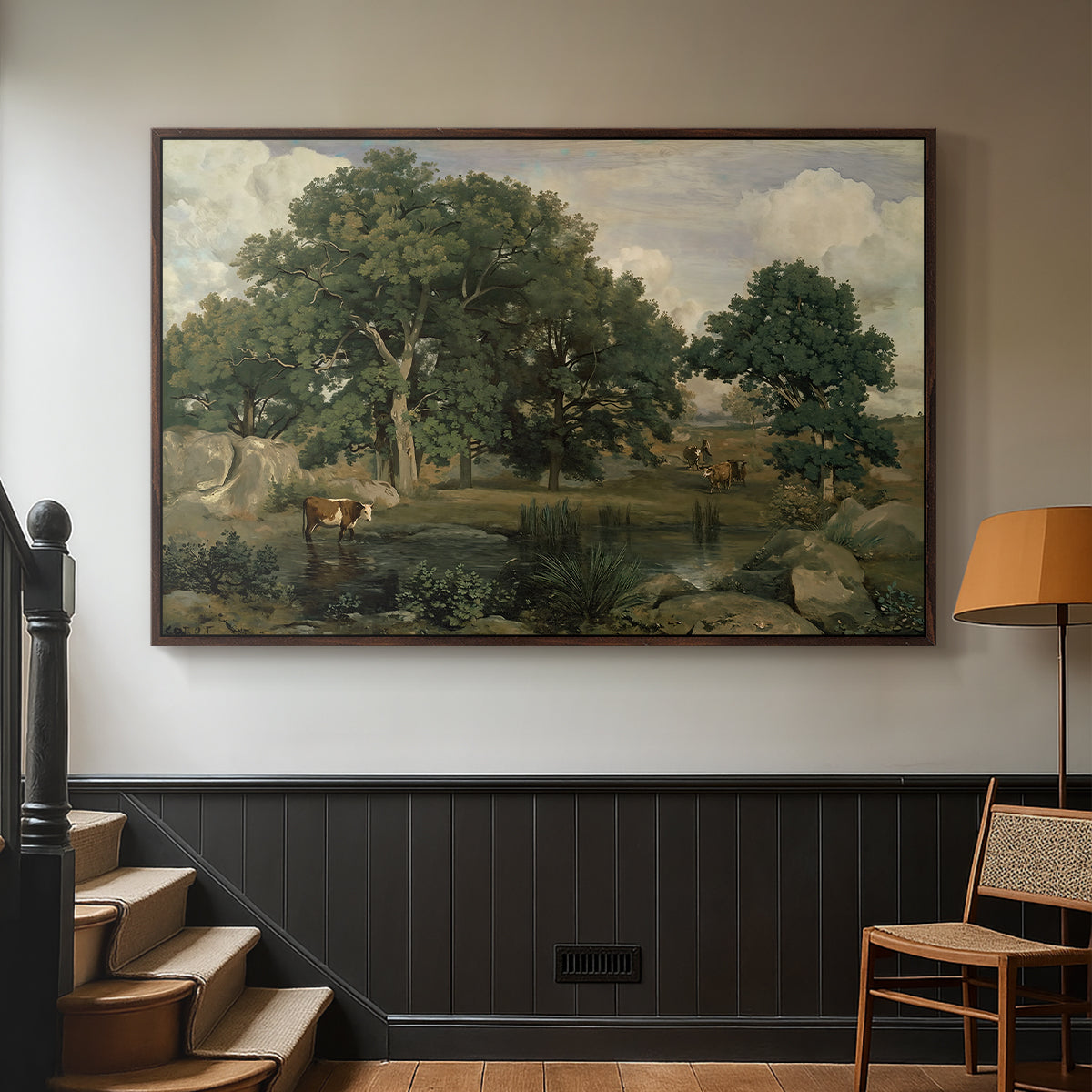 Forest of Fontainebleau, 1846 - Floater Framed Canvas Print