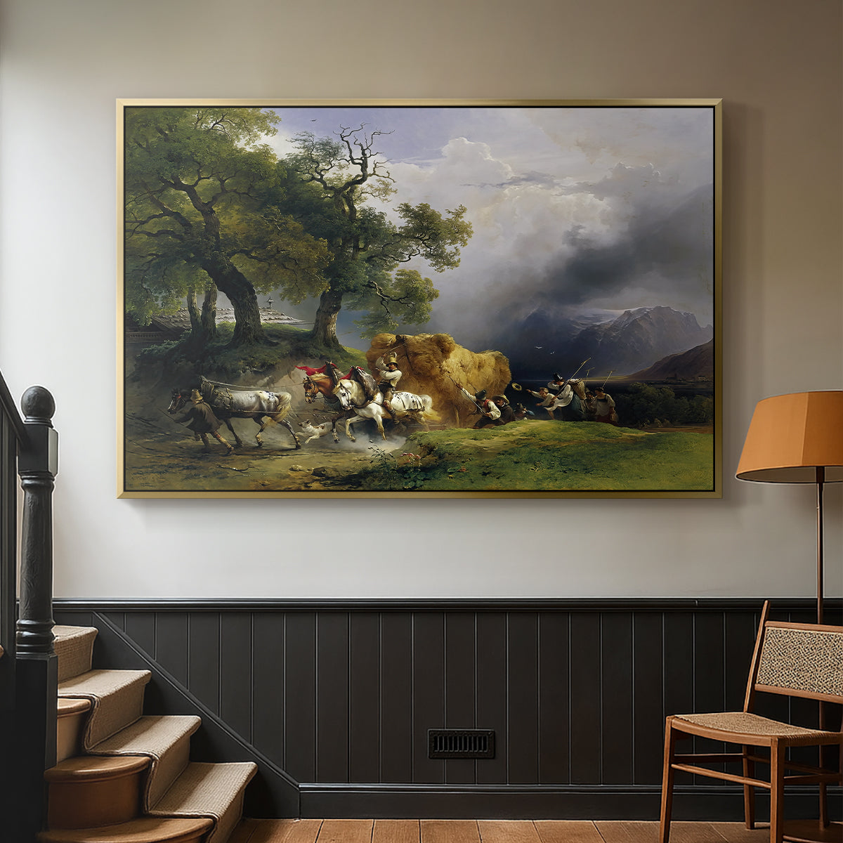 The Harvest Wagon (Der Heuwagen), c. 1850 - Floater Framed Canvas Print