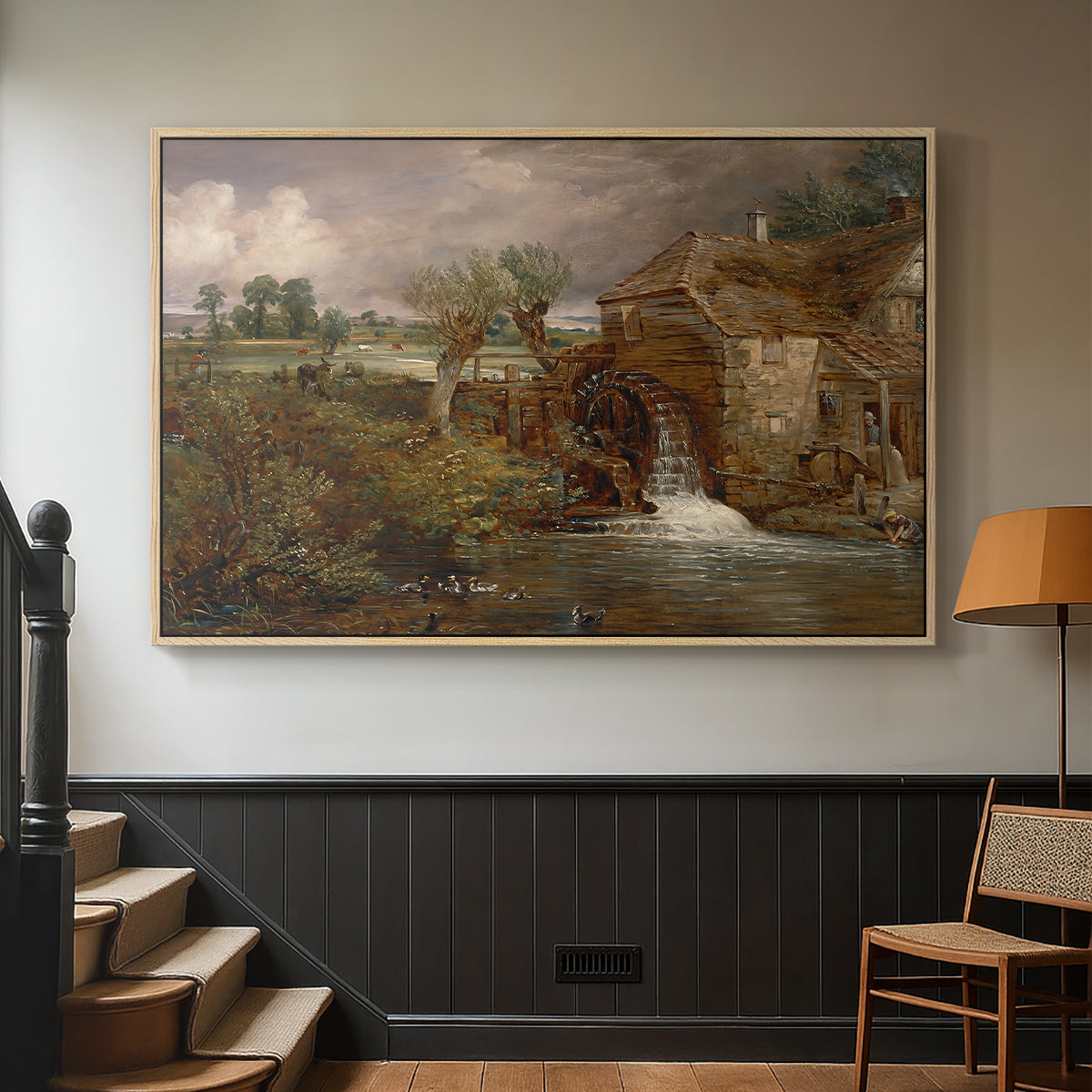 Parham Mill, Gillingham, 1826 - Floater Framed Canvas Print
