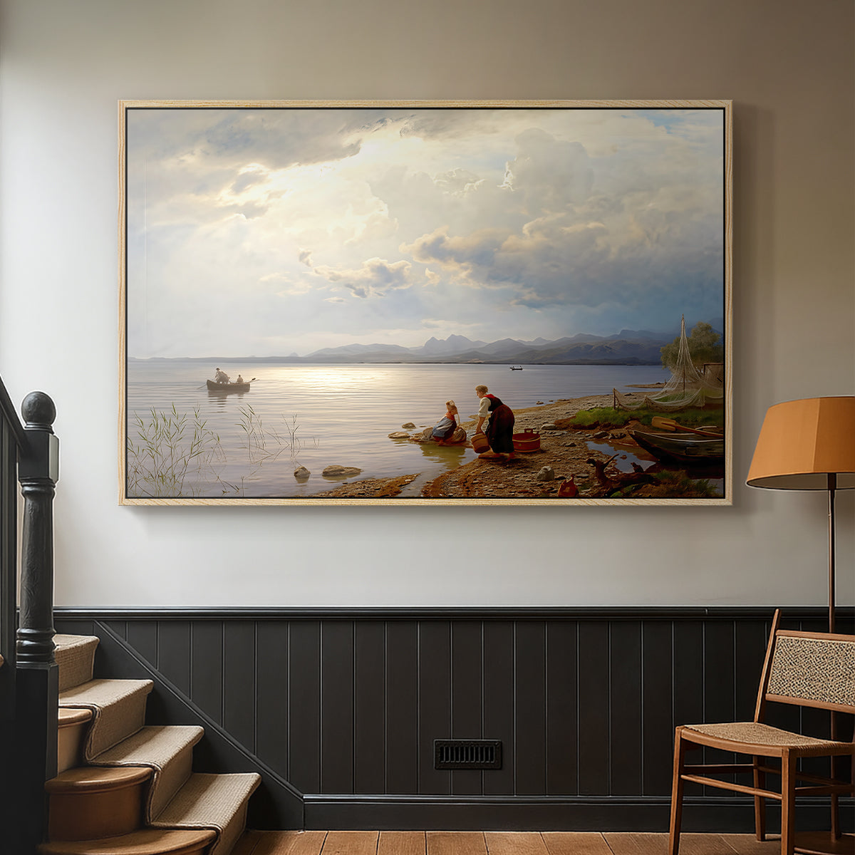 On the Banks of the Chiemsee, 1871 - Floater Framed Canvas Print
