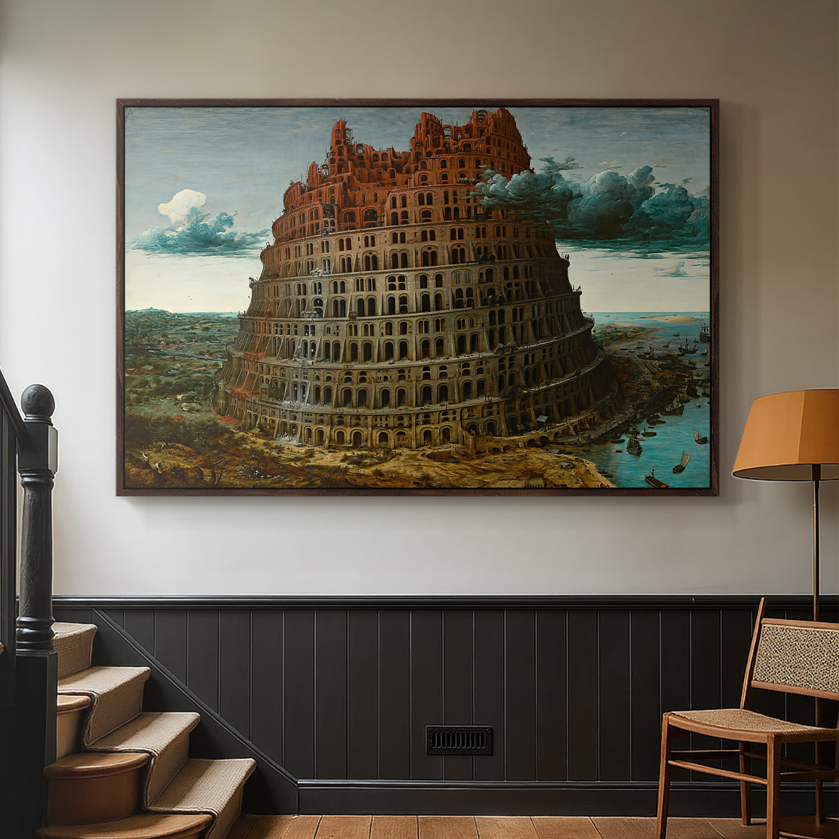 The Tower of Babel, c. 1568 - Floater Framed Canvas Print
