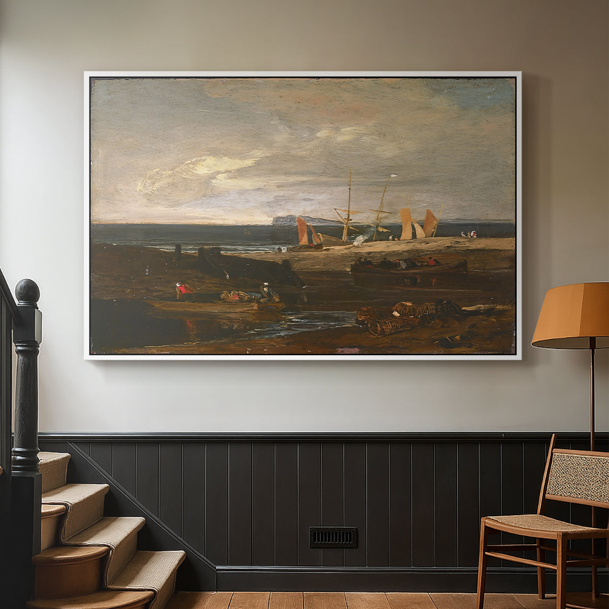 A Scene on the English Coast, c. 1798 - Floater Framed Canvas Print