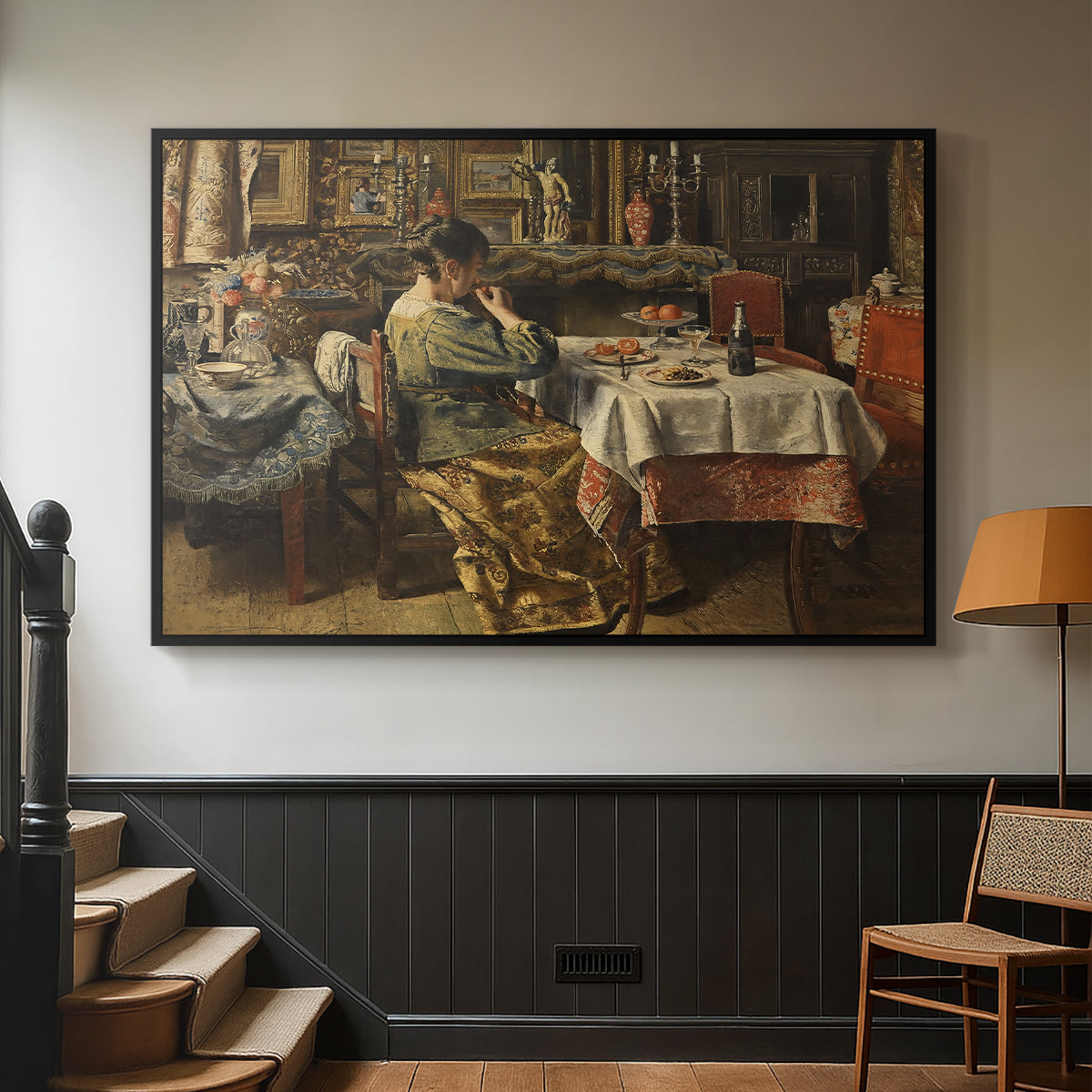 The Meal (De maaltijd), c. 1885 - Floater Framed Canvas Print