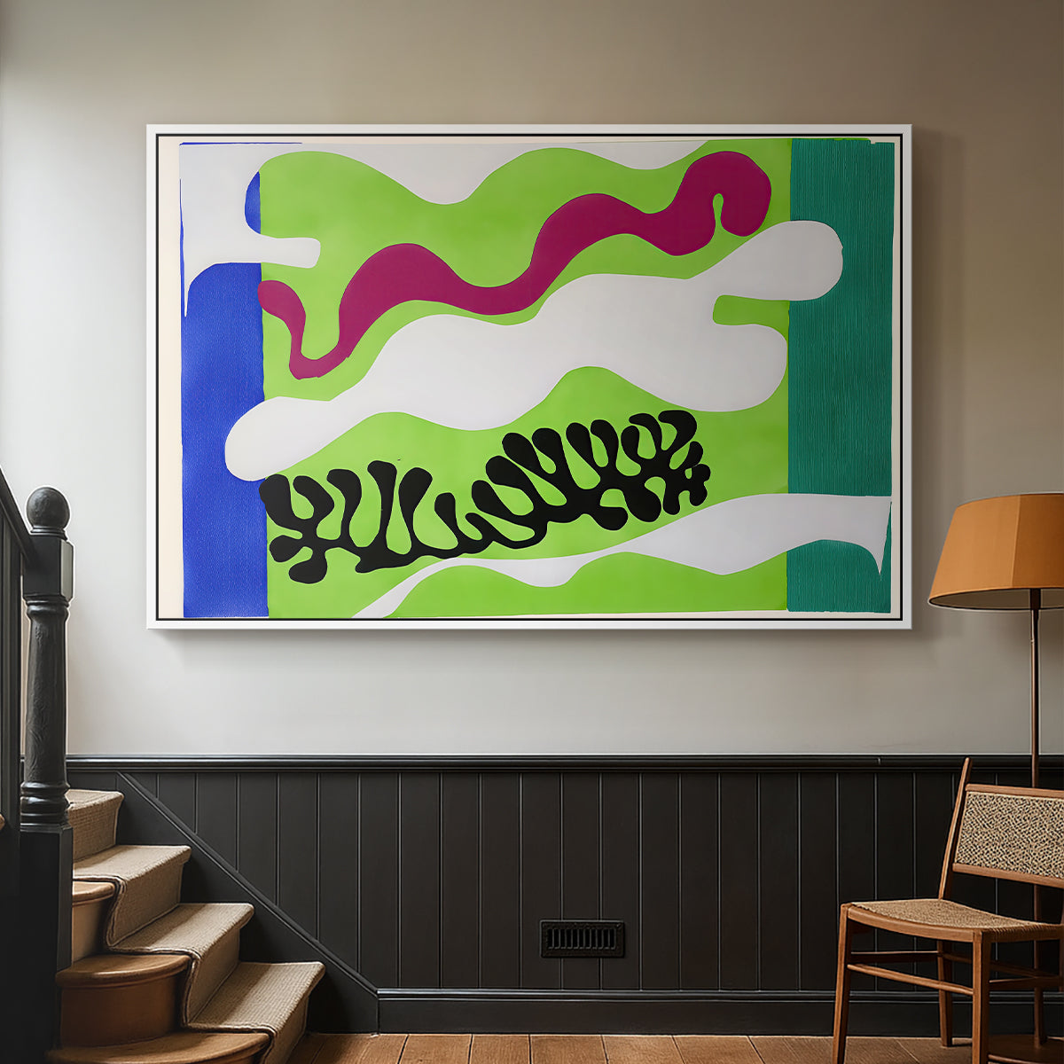 The Lagoon (Le lagon), from Jazz, 1947 - Floater Framed Canvas Print