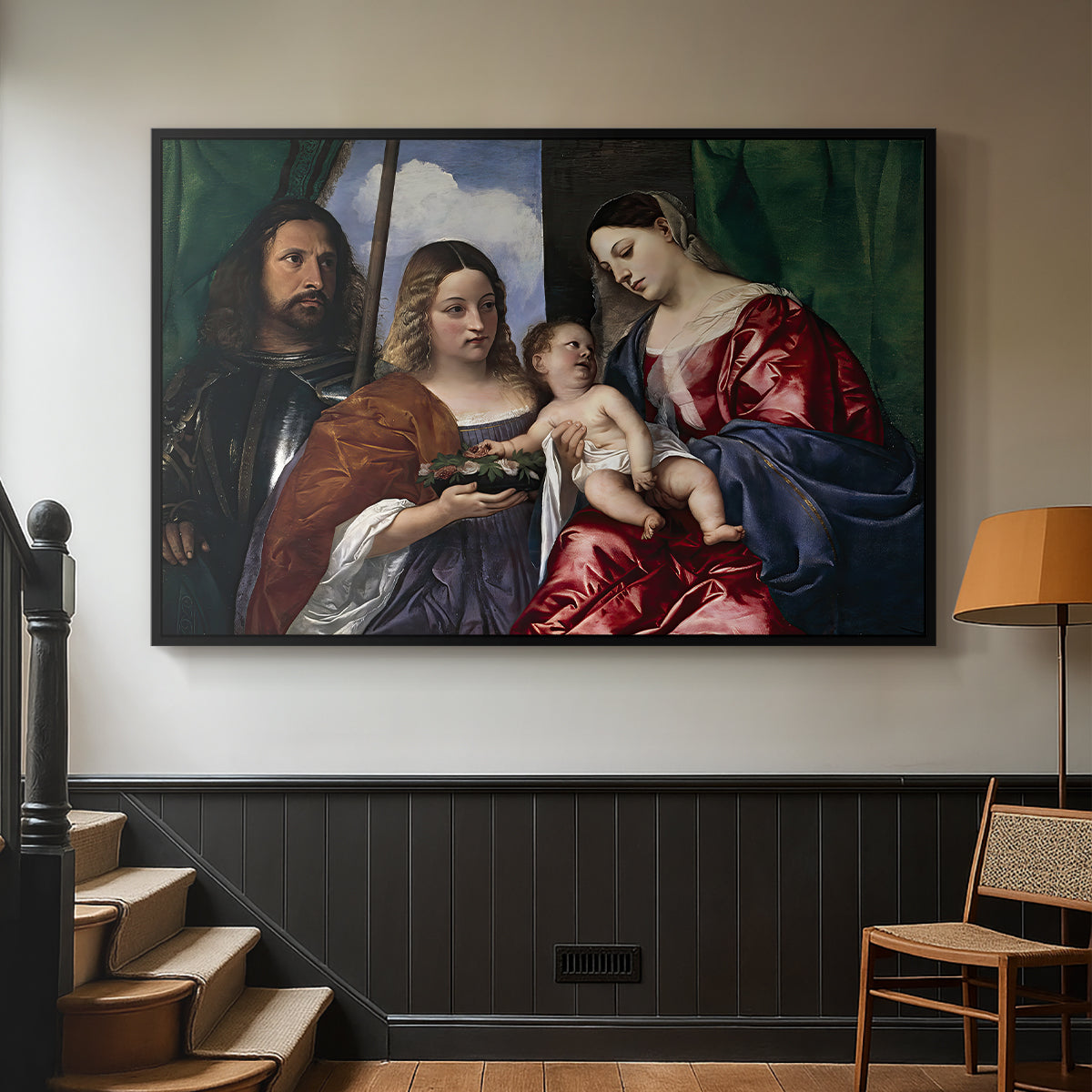 Madonna and Child with Saints Dorothy and George, c. 1516 - Floater Framed Canvas Print