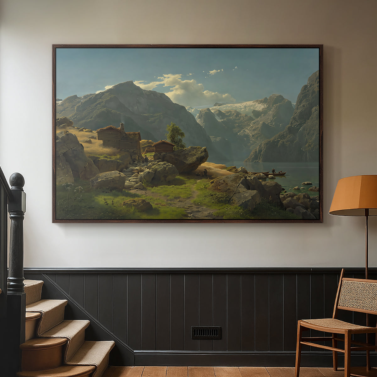 Balestrand, 1848 - Floater Framed Canvas Print