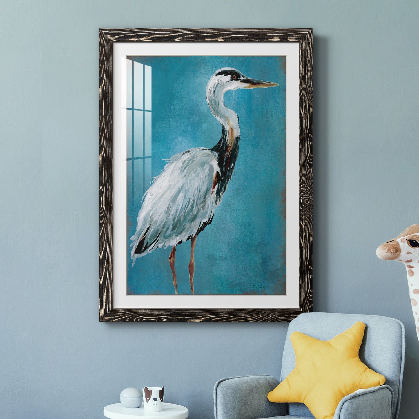 Great Blue Heron I - Premium Framed Print - Distressed Barnwood Frame - Ready to Hang