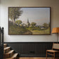 Village Landscape with Church, 1891 - Floater Framed Canvas Print
