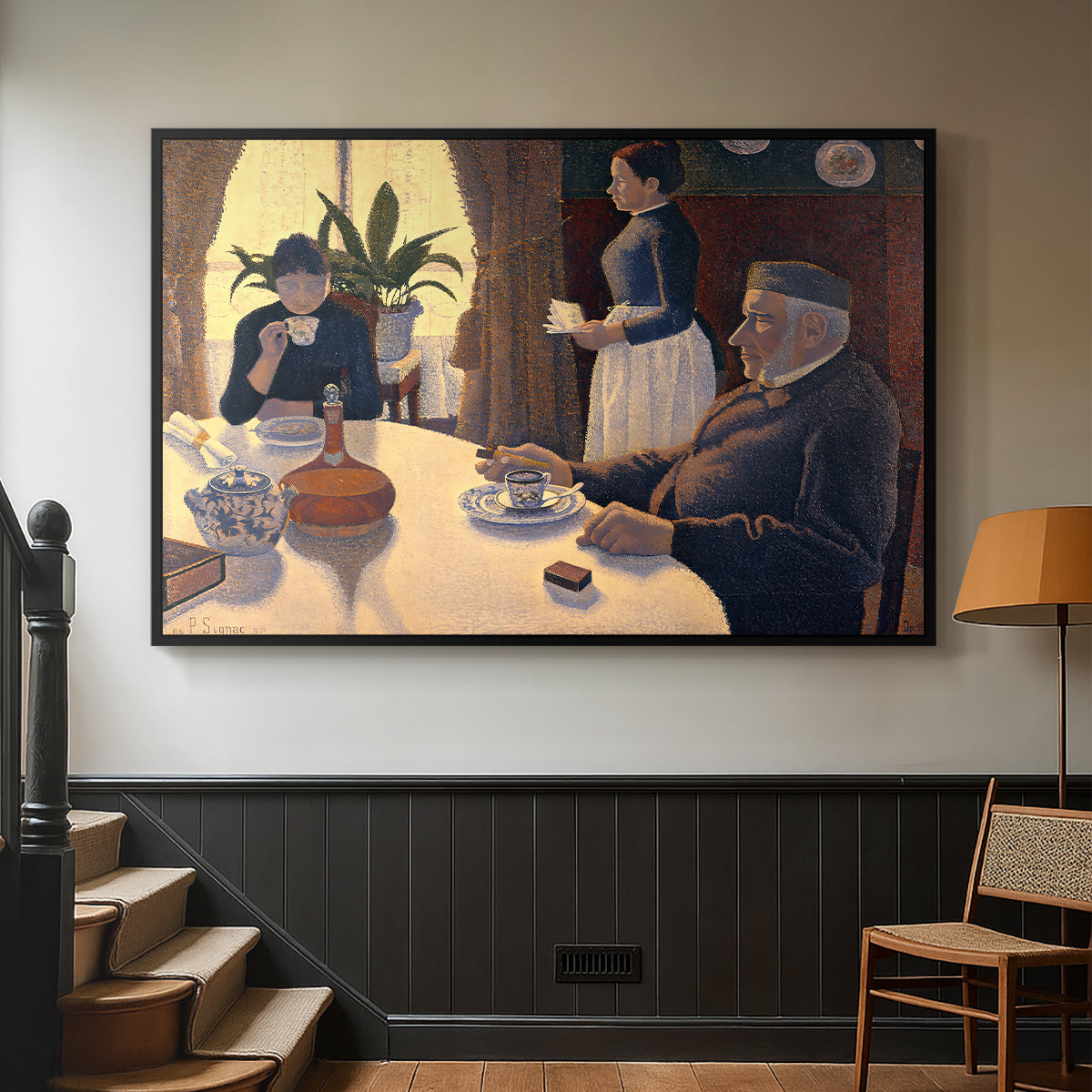 The Dining Room (Breakfast), 1886-1887 - Floater Framed Canvas Print