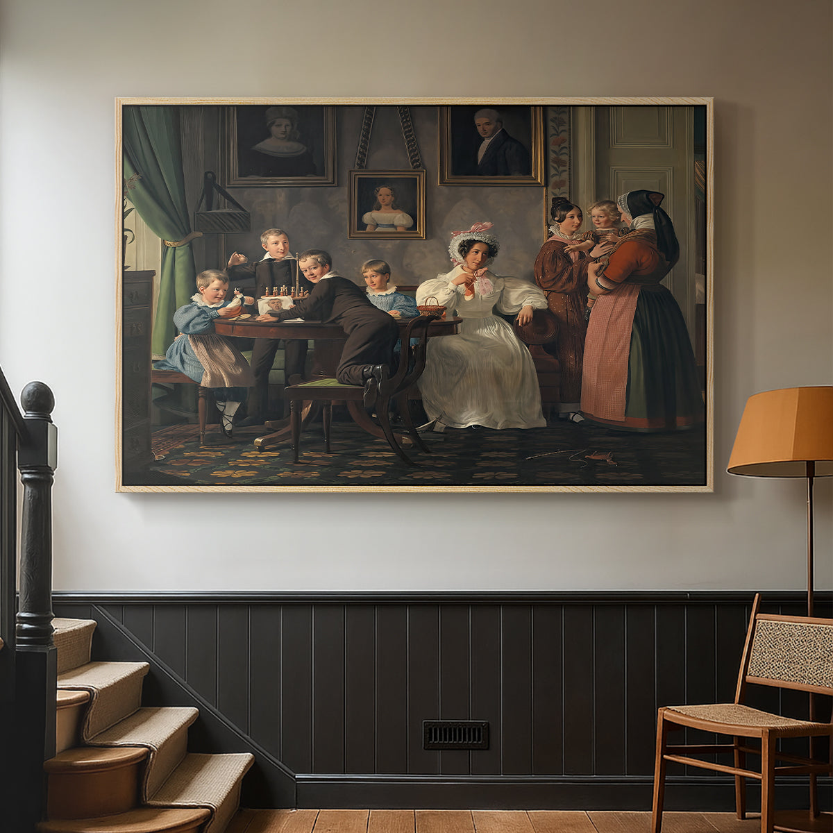 The Waagepetersen Family, 1836 - Floater Framed Canvas Print