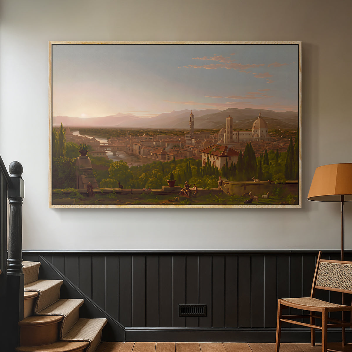 View of Florence from San Miniato, 1837 - Floater Framed Canvas Print