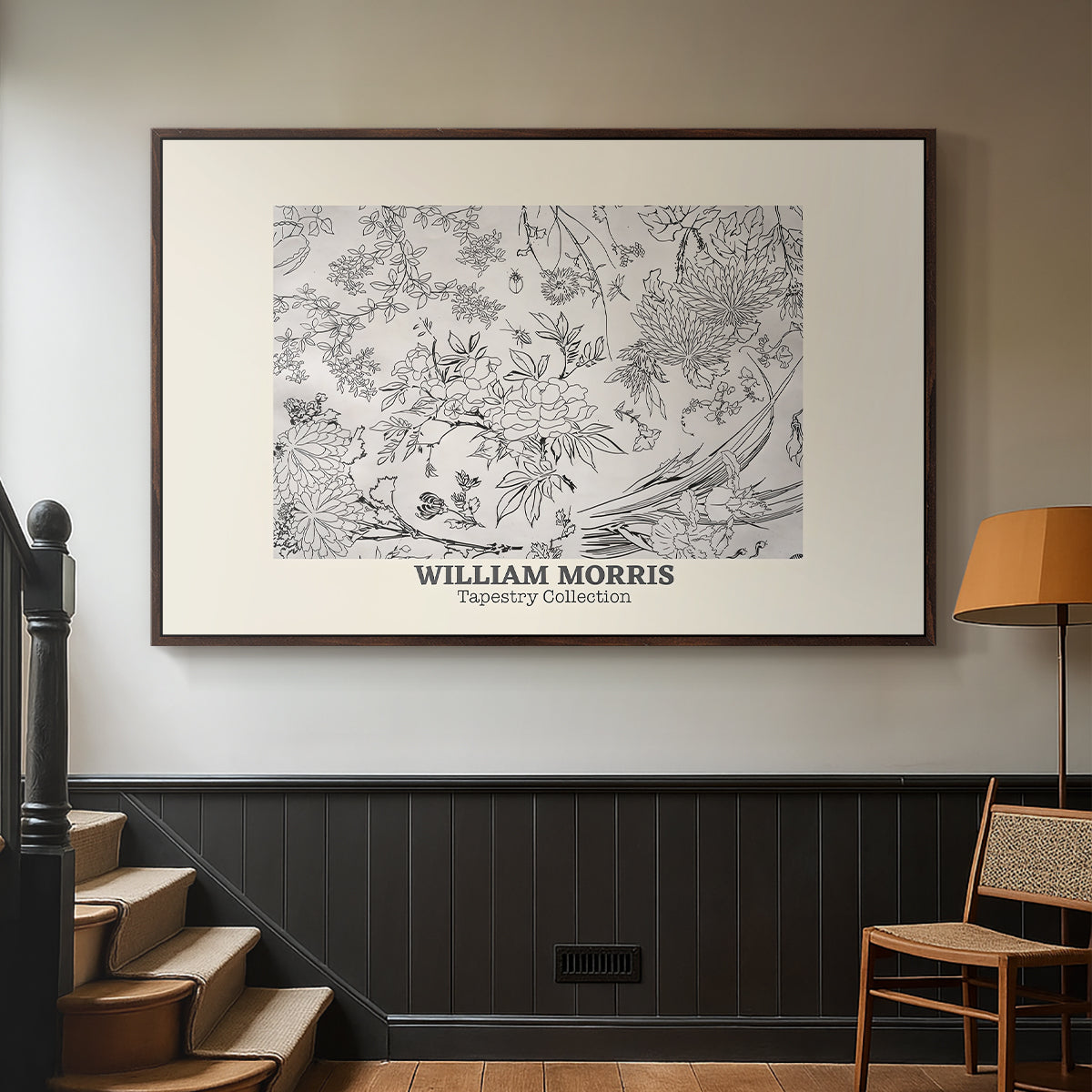 Fleurs, 1866 (Morris Inspired) - Floater Framed Canvas Print