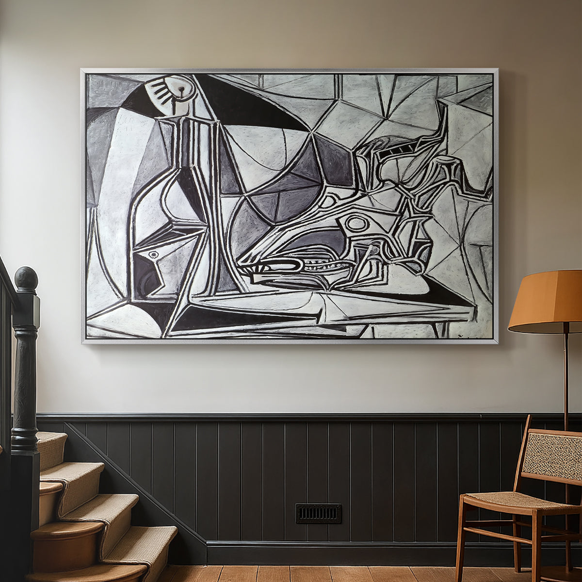 Goat's Skull, Bottle and Candle, 1952 - Floater Framed Canvas Print