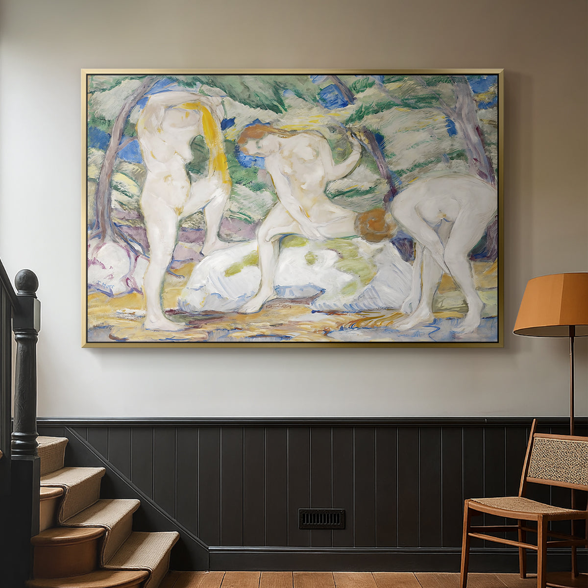 Bathing Women, 1910 - Floater Framed Canvas Print