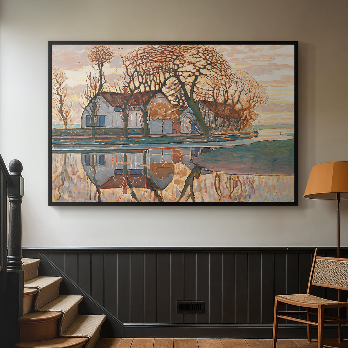 Farm near Duivendrecht, c. 1916 - Floater Framed Canvas Print