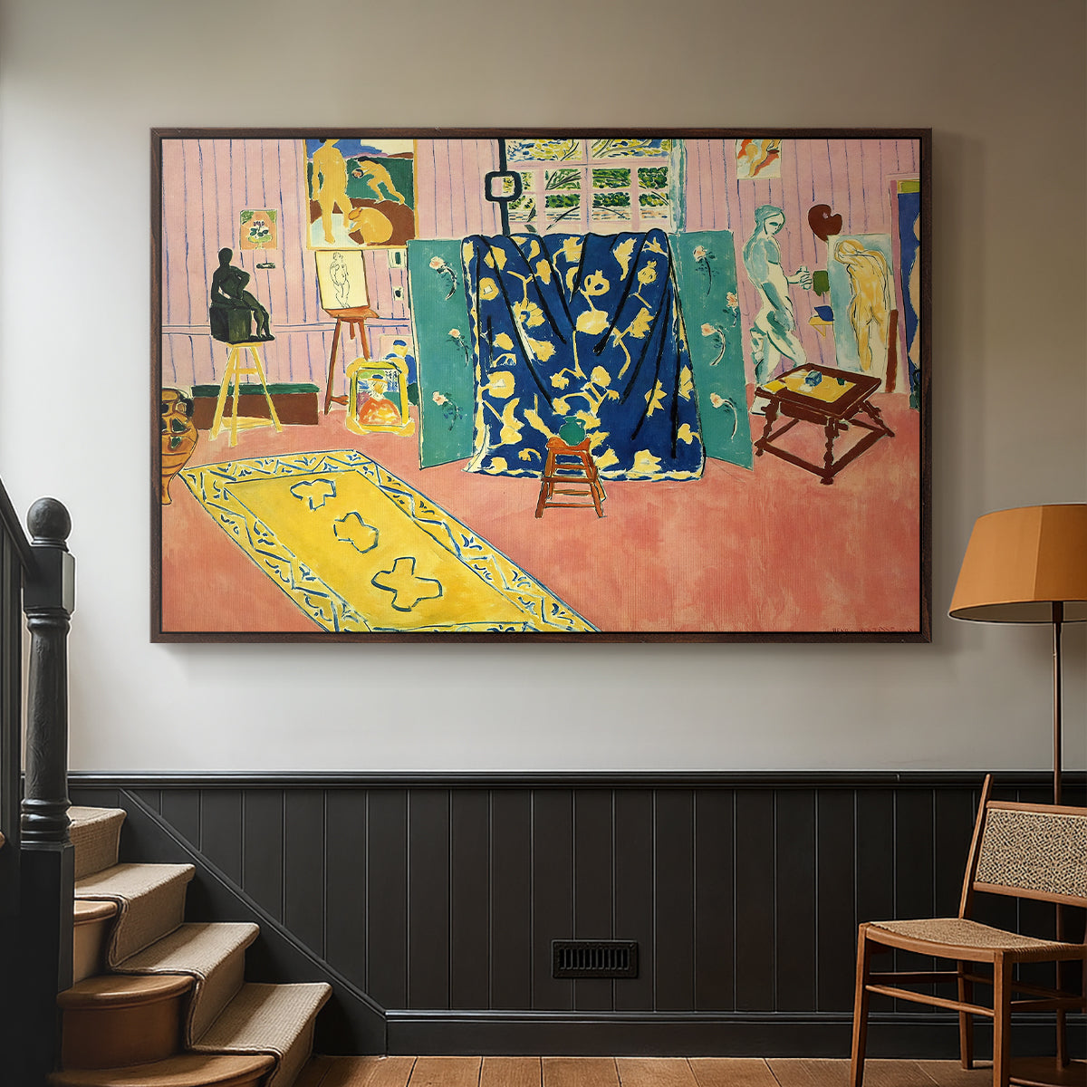 The Pink Studio (L'Atelier Rose), 1911 - Floater Framed Canvas Print