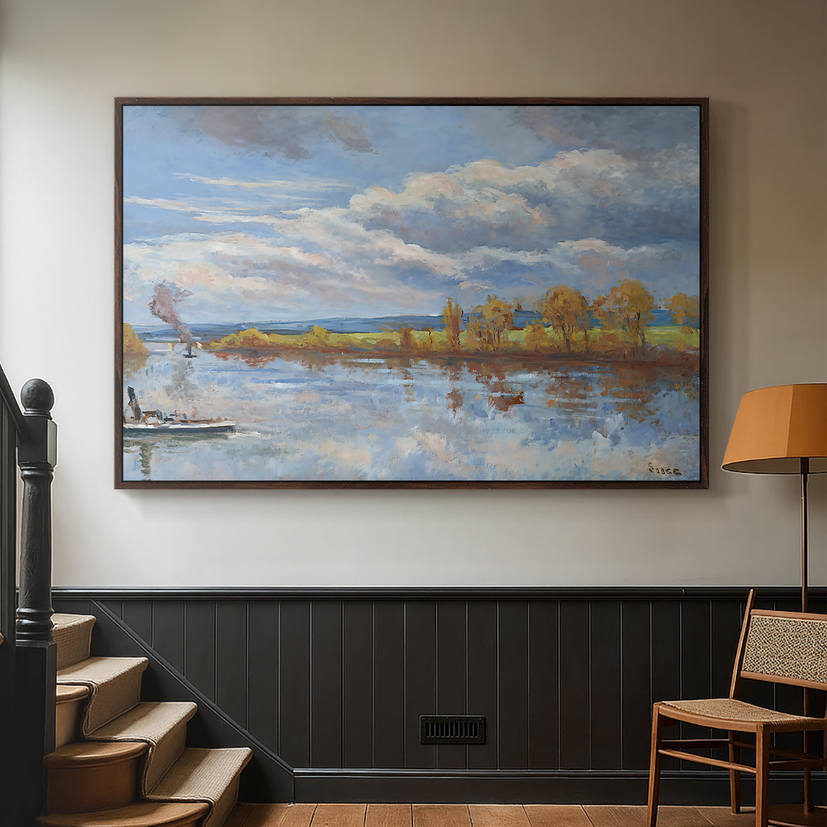 The Banks of the River Seine, 1893 - Floater Framed Canvas Print
