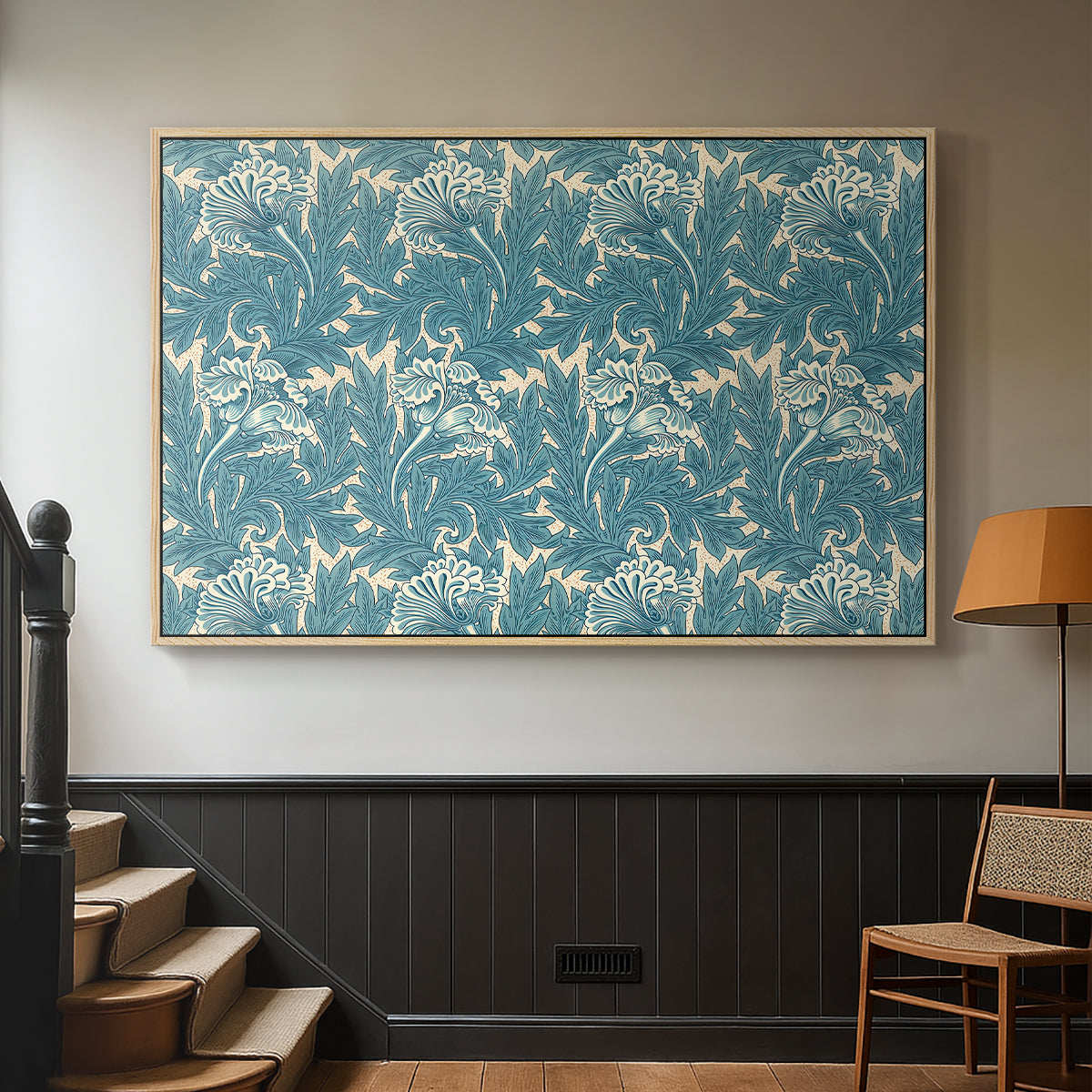 Tulip (Teal), 1875 - Floater Framed Canvas Print