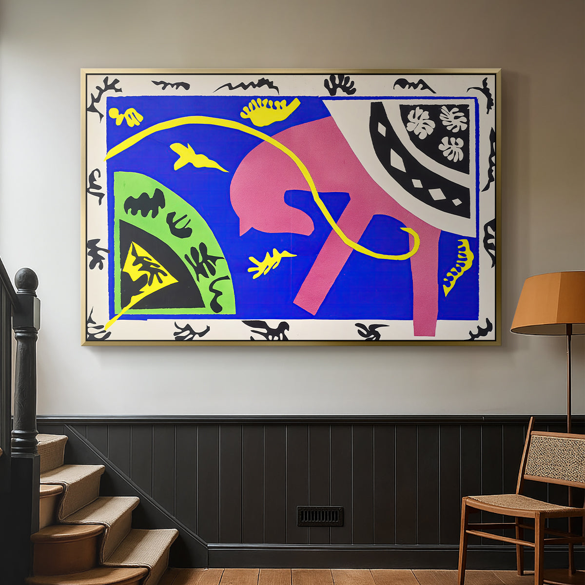 The Horse, the Rider and the Clown, from Jazz, 1947 - Floater Framed Canvas Print