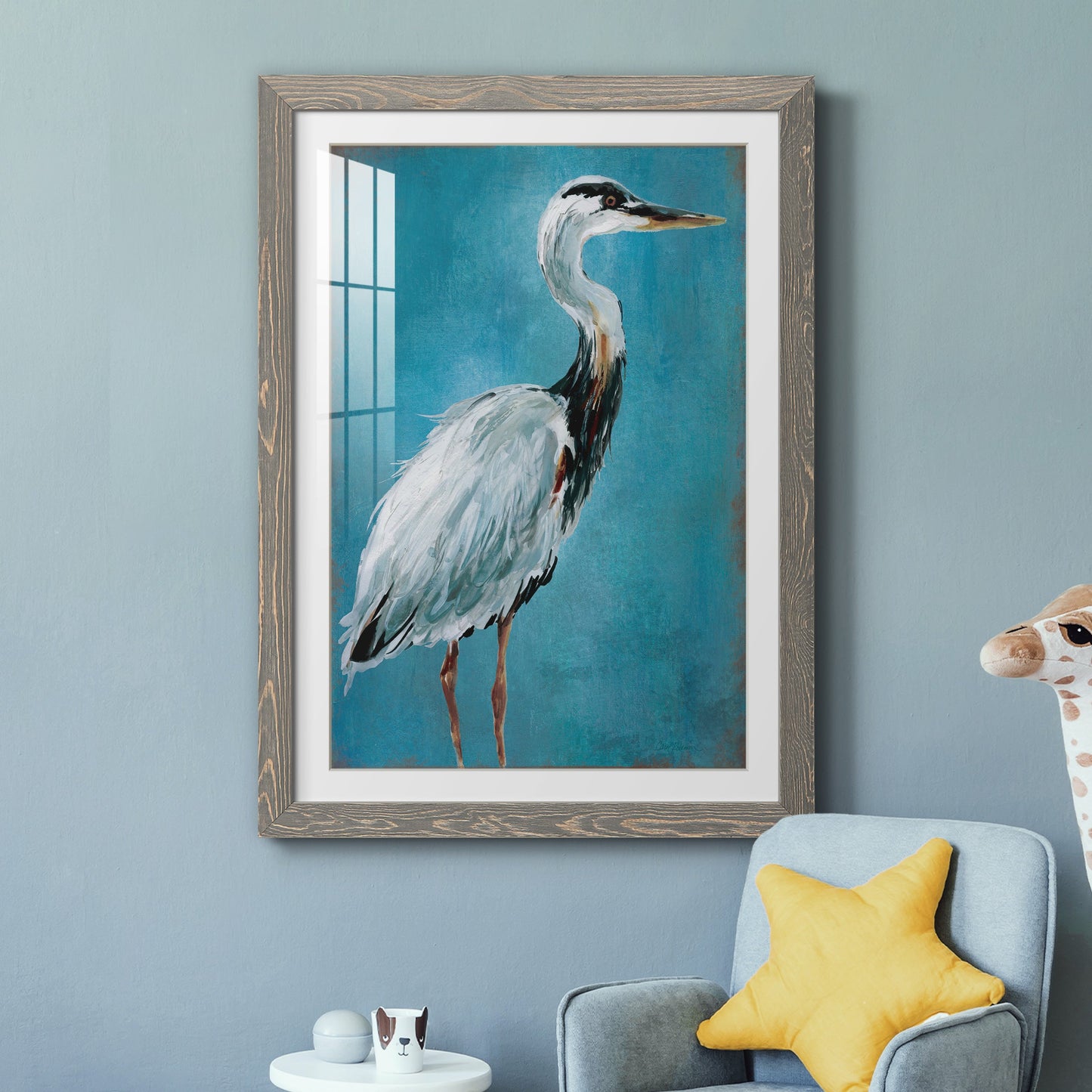 Great Blue Heron I - Premium Framed Print - Distressed Barnwood Frame - Ready to Hang