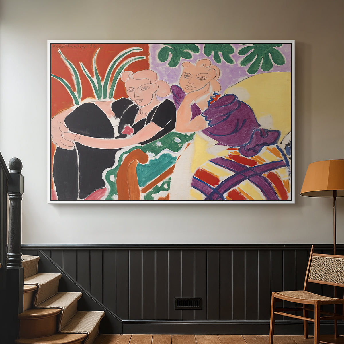 The Conversation, 1938 - Floater Framed Canvas Print