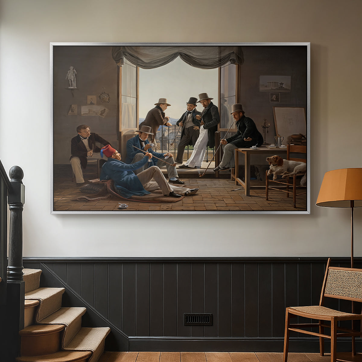 A Group of Danish Artists in Rome, 1837 - Floater Framed Canvas Print