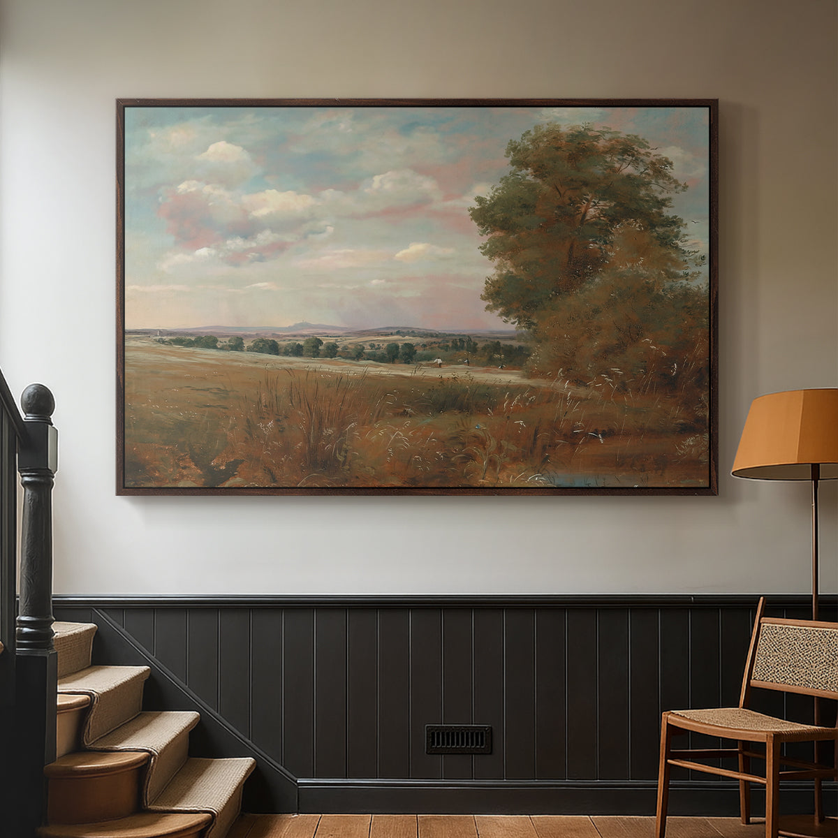 Landscape at Hampstead, with Harrow in the Distance, c. 1849-1855 - Floater Framed Canvas Print