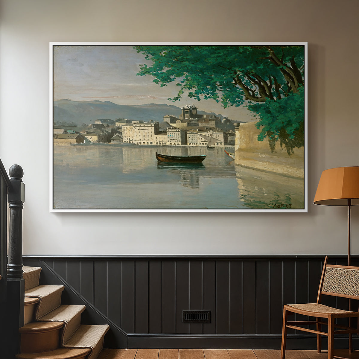 Geneva View of Part of the City, c. 1834-1835 - Floater Framed Canvas Print