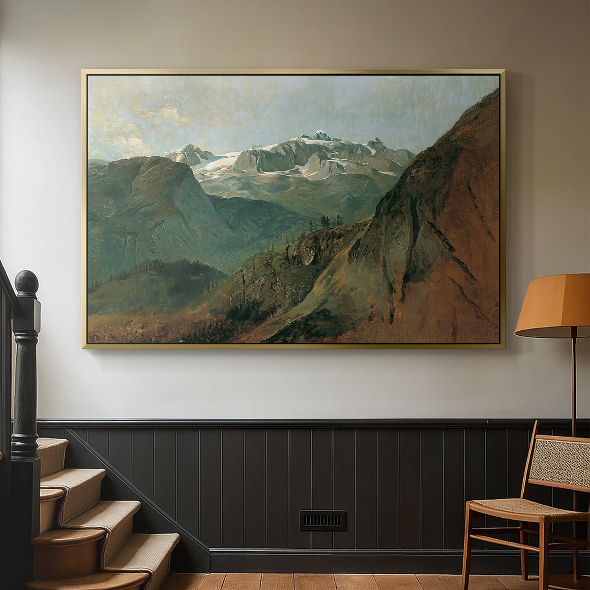 The Dachstein from the Plassen near Hallstatt, 1827 - Floater Framed Canvas Print