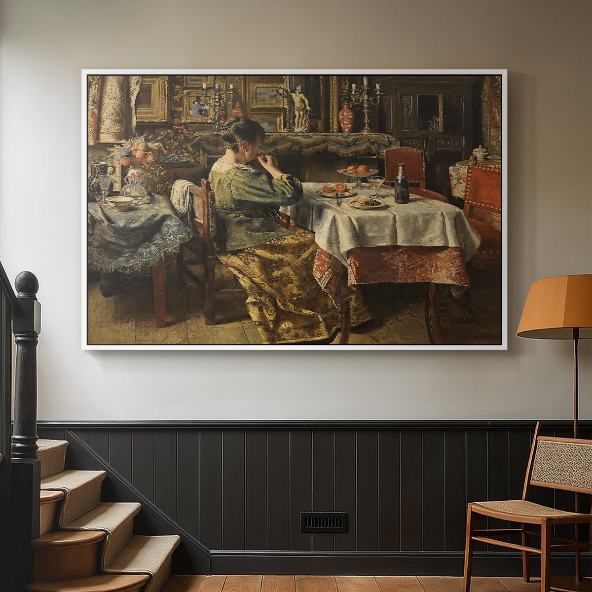 The Meal (De maaltijd), c. 1885 - Floater Framed Canvas Print
