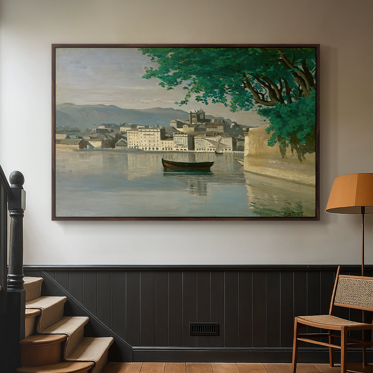 Geneva View of Part of the City, c. 1834-1835 - Floater Framed Canvas Print