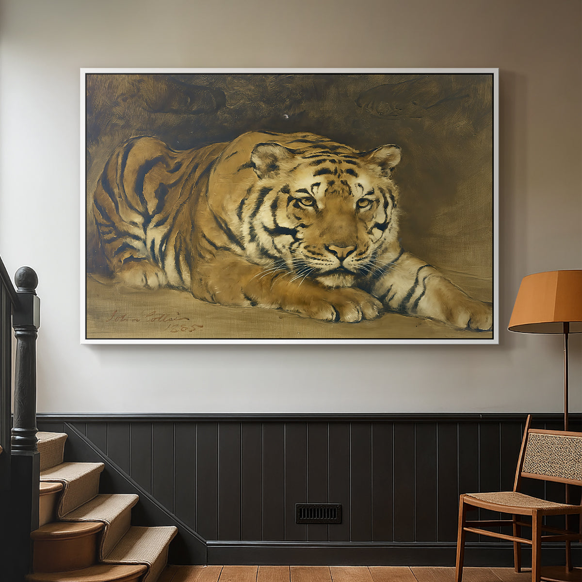 Study of a Tiger for Circe, 1885 - Floater Framed Canvas Print