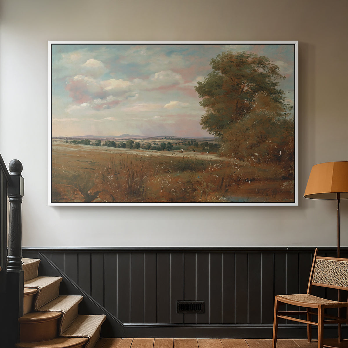 Landscape at Hampstead, with Harrow in the Distance, c. 1849-1855 - Floater Framed Canvas Print