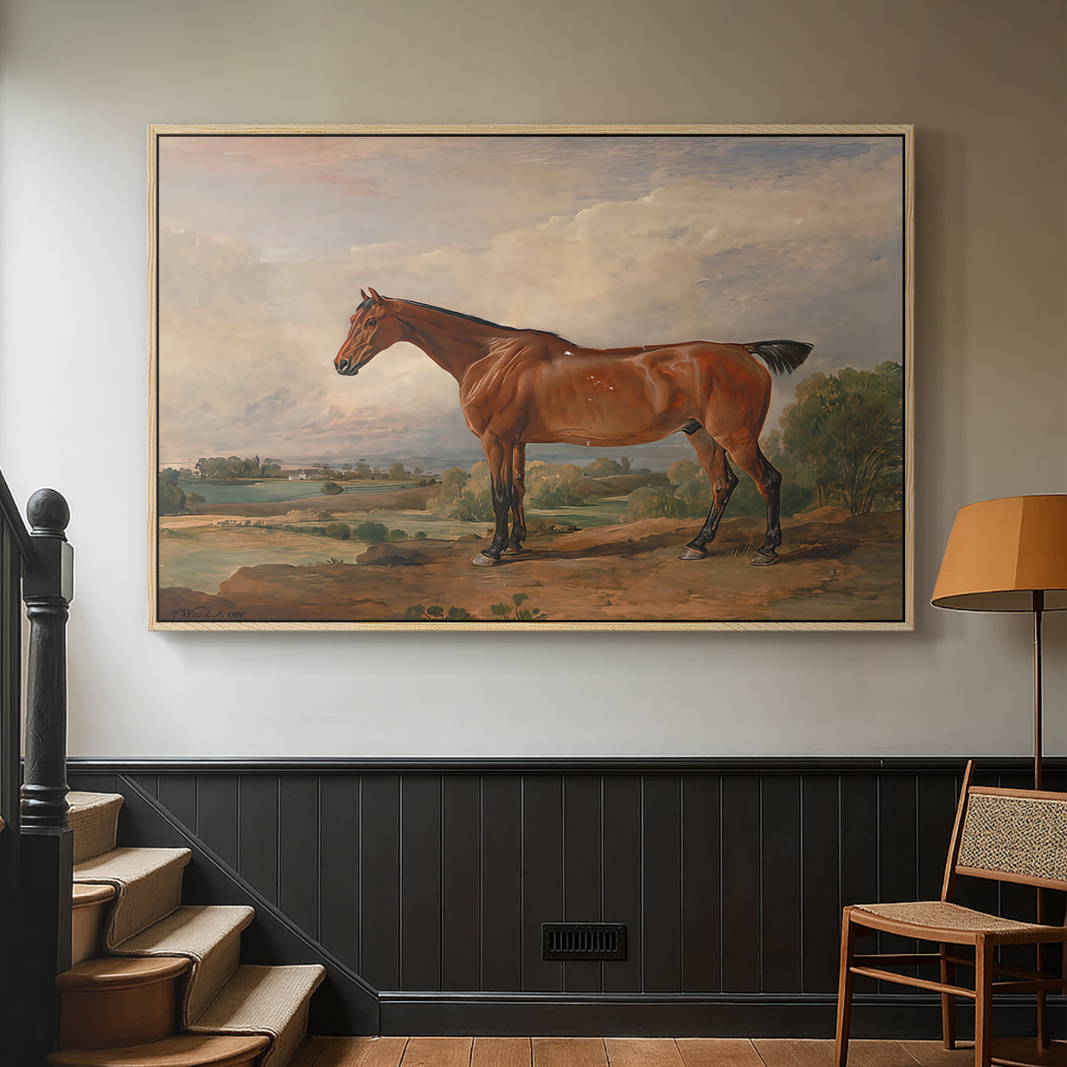A Hunter in a Landscape, c. 1810 - Floater Framed Canvas Print