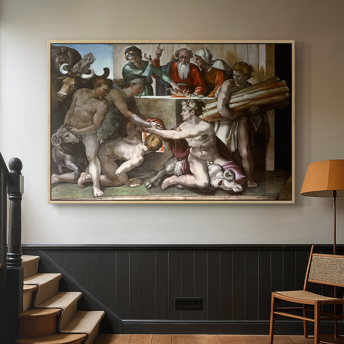The Sacrifice of Noah (Sistine Chapel), 1509 - Floater Framed Canvas Print