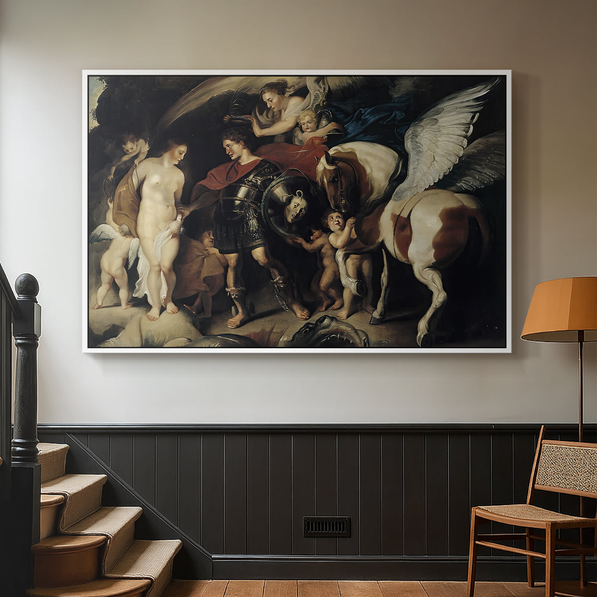 Perseus and Andromeda, c. 1620 - Floater Framed Canvas Print