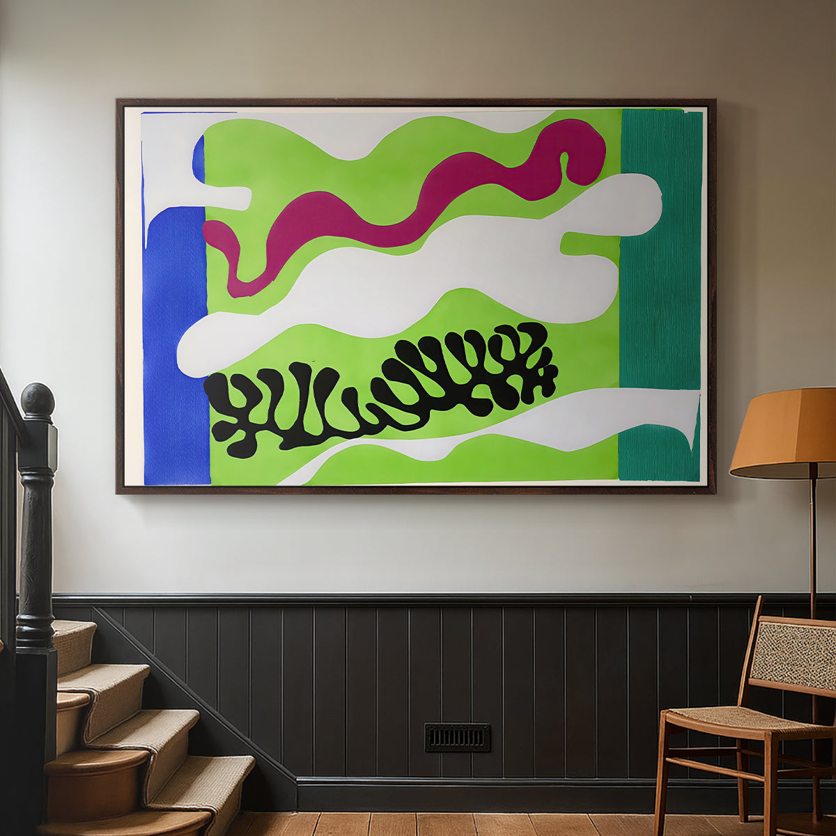The Lagoon (Le lagon), from Jazz, 1947 - Floater Framed Canvas Print
