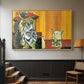 Woman Yelling at a Cat Meme (Picasso Parody) - Floater Framed Canvas Print