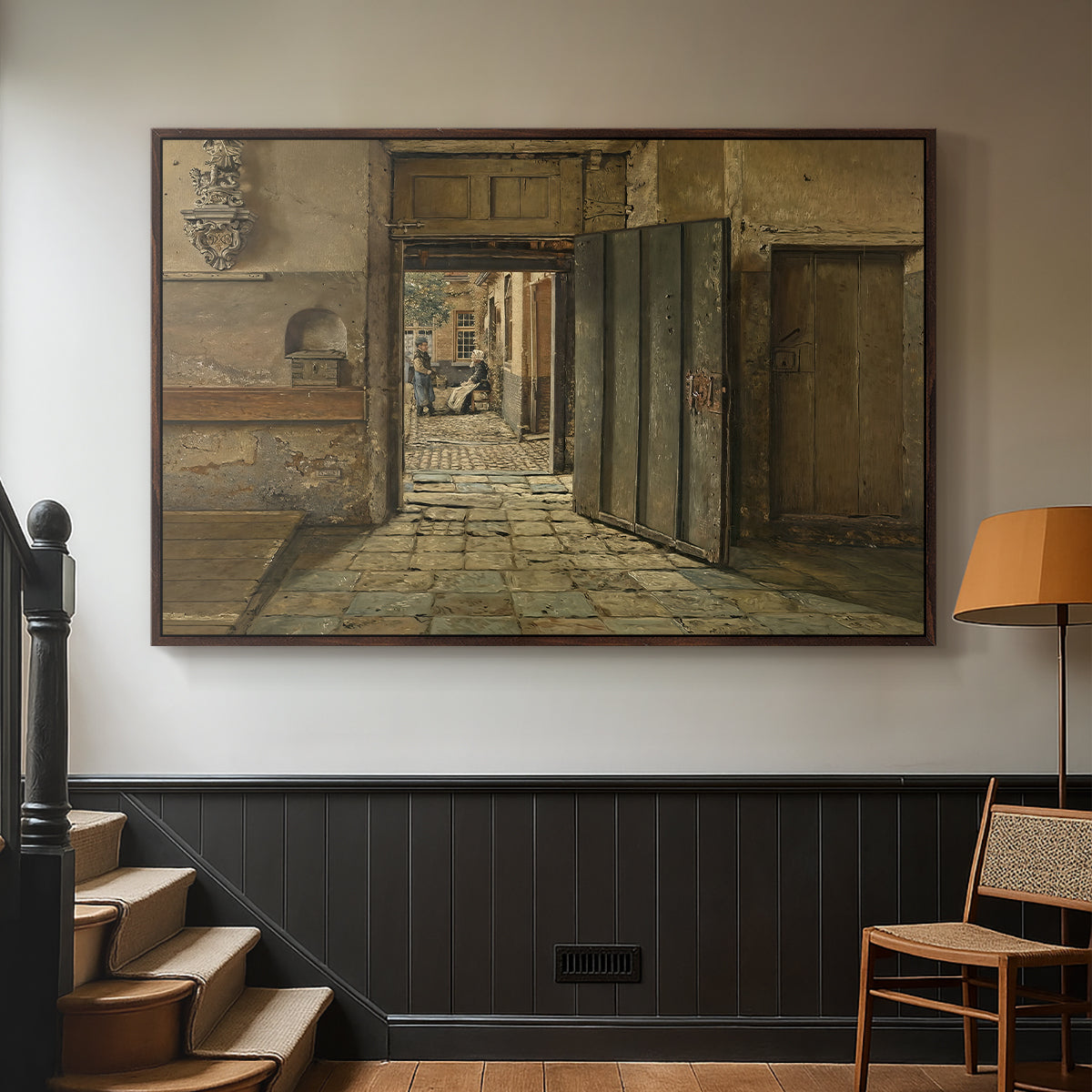 The Conversation, 1884 - Floater Framed Canvas Print