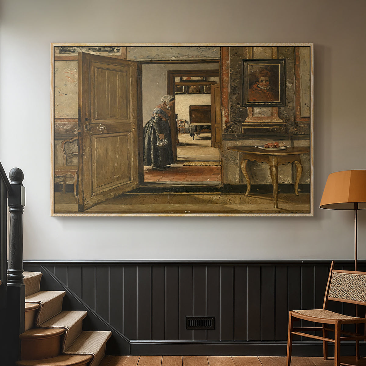 Interior of the Terninck Institution in Antwerp, 1884 - Floater Framed Canvas Print
