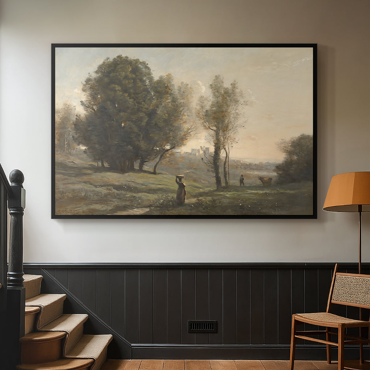 Landscape (Souvenir of les landes), c. 1872 - Floater Framed Canvas Print